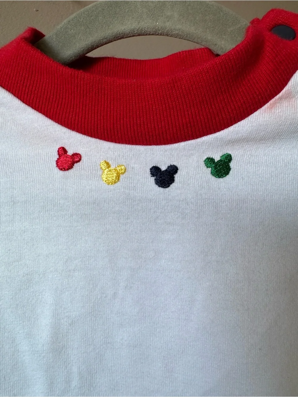 Vintage Baby Mickey & Co Color Block Mickey Embroidered T-Shirt Size 12 months